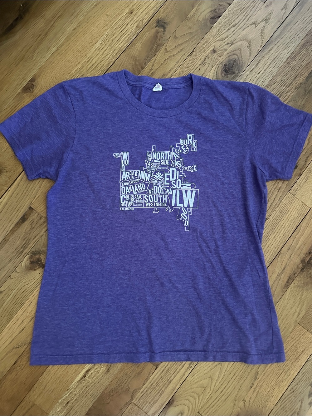 Kalamazoo City County College T-Shirt Anvil Medium Purple Preshrunk Tee